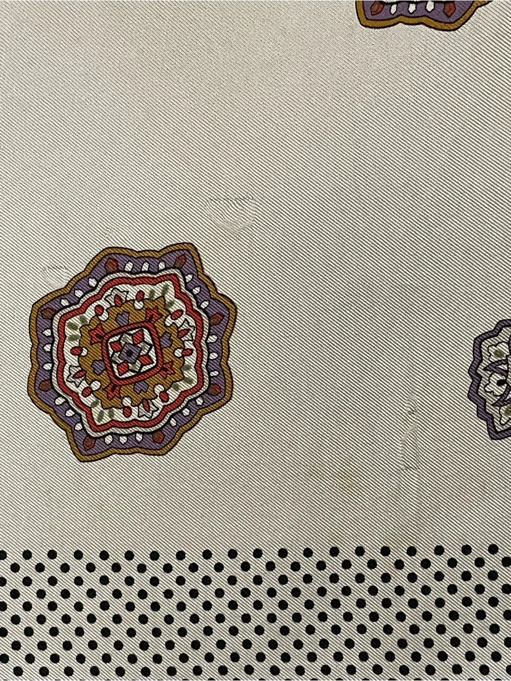 Christian Dior Silk Scarf Medallion Print Large 34 In Sq Fair Condition